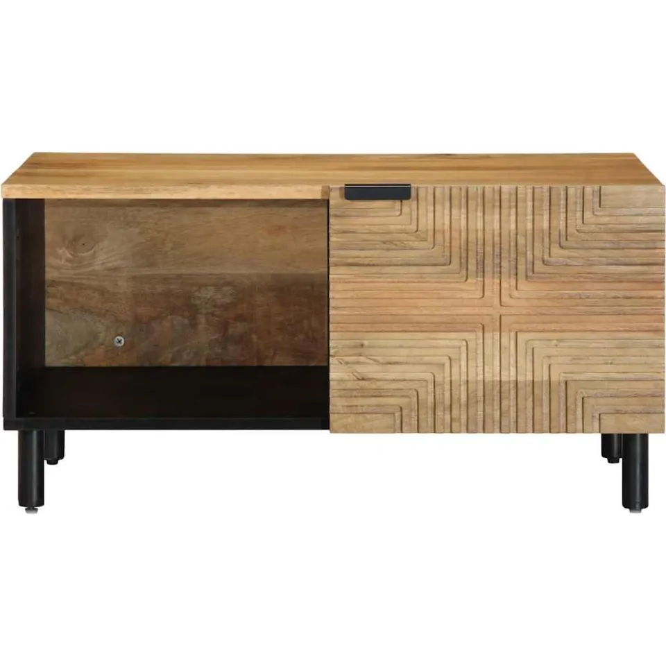 vidaXL Salontafel 80x50x40 cm massief mangohout bruin, foto 2