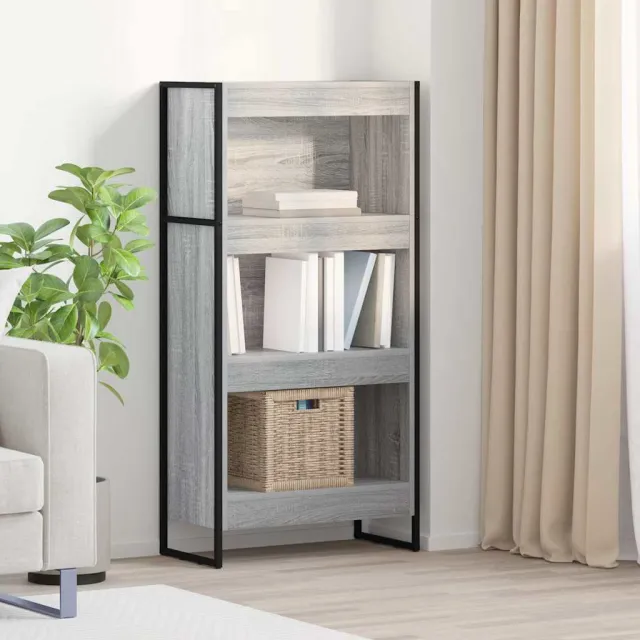 vidaXL Boekenkast 60 x 30 x 121 cm Bewerkt hout Grijs Sonoma