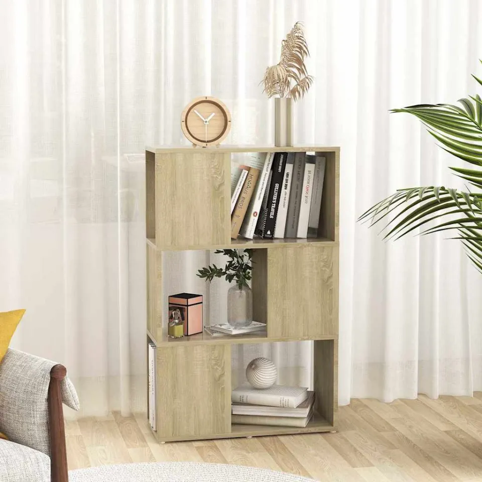 vidaXL Boekenkast/kamerscherm 60x24x94 cm bewerkt hout sonoma eiken, foto 3