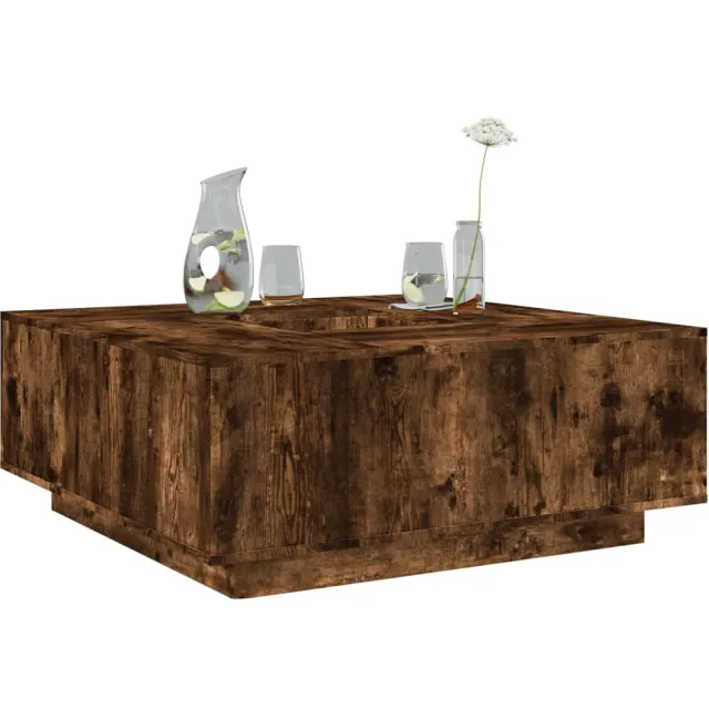 vidaXL Salontafel 100x100x40 cm bewerkt hout gerookt eikenkleurig Bruin