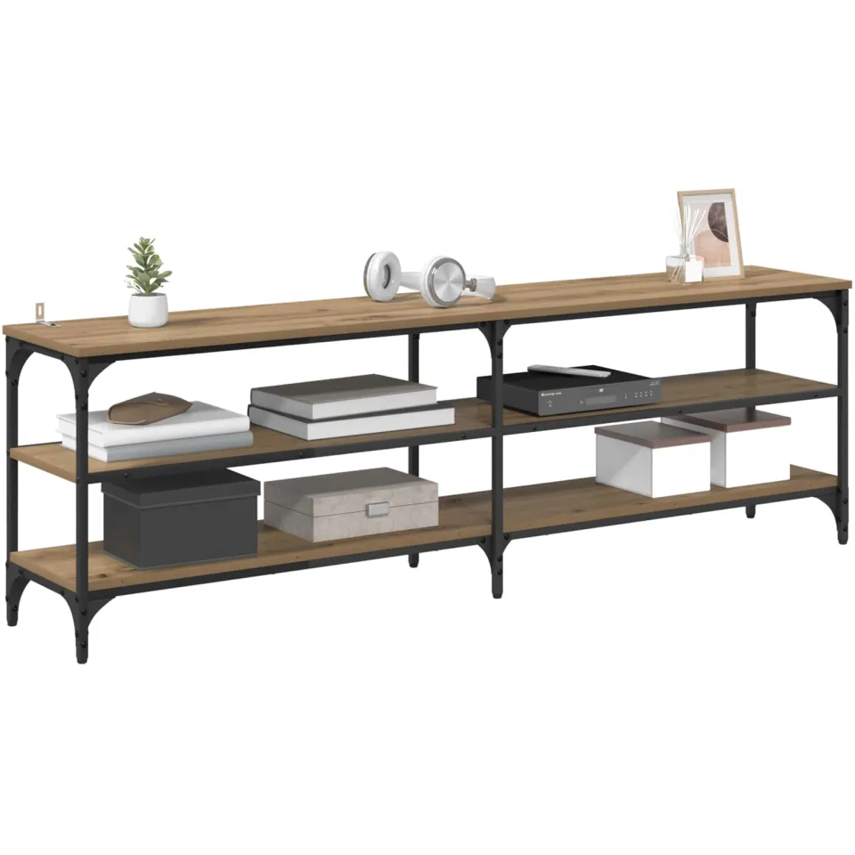 vidaXL TV-kast 160 x 30 x 50 cm Artisan Eiken Gemonteerd hout en ijzer Bruin