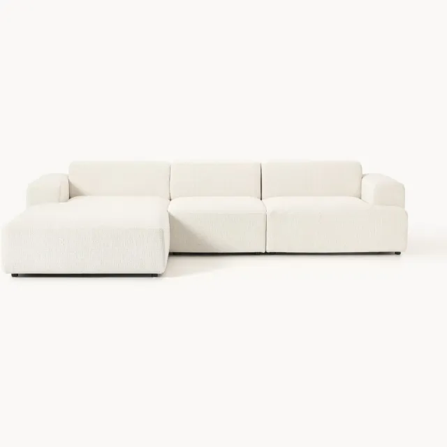 Westwing Collection Hoekbank Melva (4-zits) Wit