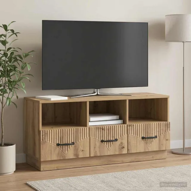 vidaXL TV-kast 102 x 34,5 x 47 cm Artisanaal eiken Bewerkt hout Bruin
