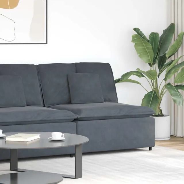 vidaXL Modulaire bank middenmodule met kussens 100 cm donkergrijs