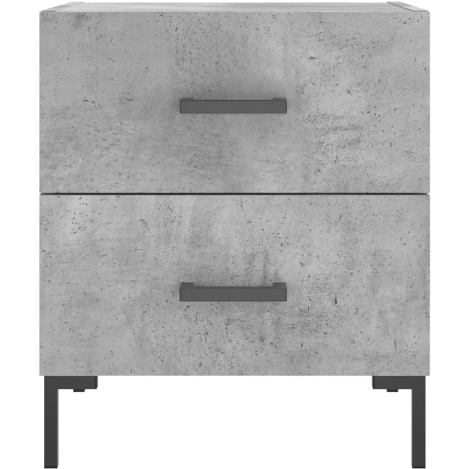 vidaXL Nachtkastje 40x35x47,5 cm bewerkt hout betongrijs grijs, foto 4
