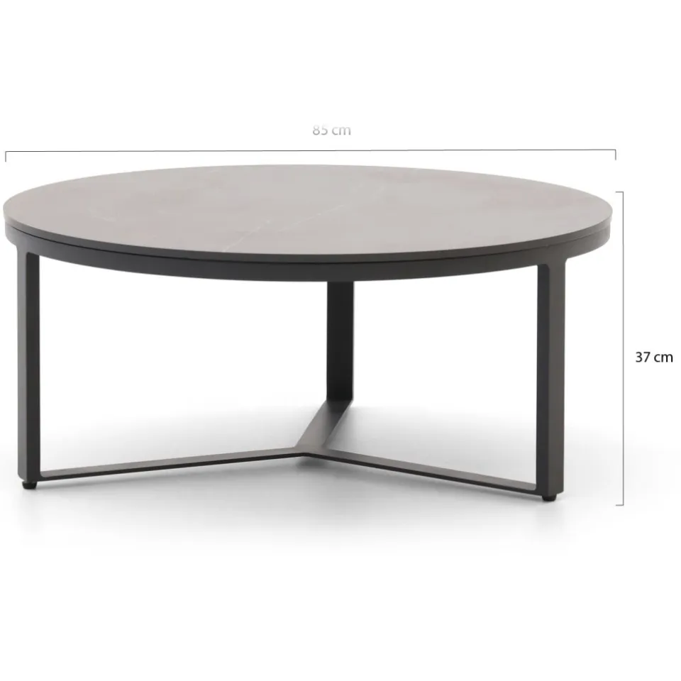 Bellagio tuinmeubelen Bellagio Ficarolo lounge tuintafelset ø85cm(h:35cm)/ø65cm (h:30cm) zwart, foto 3