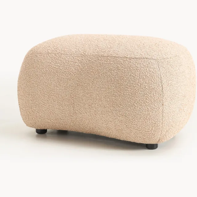 Westwing Collection Bouclé voetenbank Alba roze