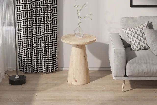 Rousseau salontafel Lucky - 45cm rond- decor oude eik