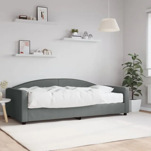 vidaXL Slaapbank met matras 100x200 cm stof donkergrijs grijs