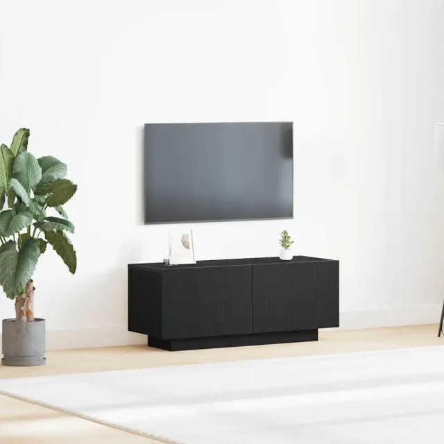 vidaXL TV-kast 100 x 35 x 40 cm Zwart Eiken Bewerkt hout, foto 2