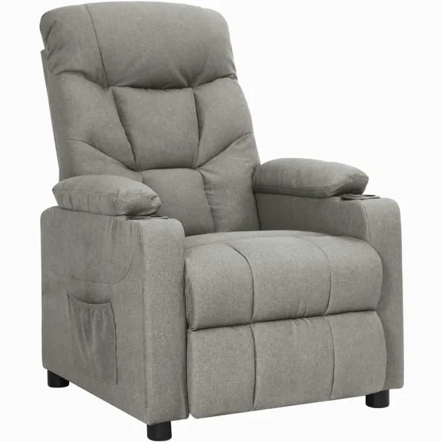 vidaXL Fauteuil verstelbaar stof lichtgrijs