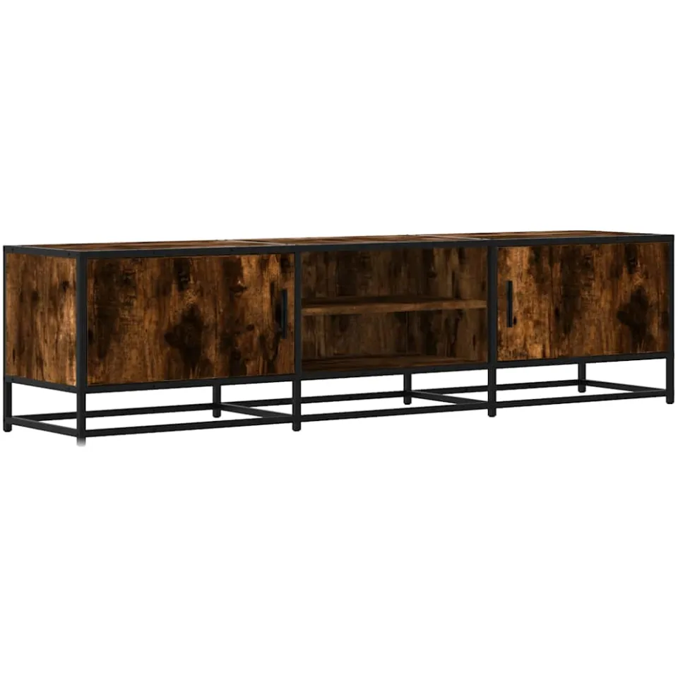 vidaXL Tv-meubel 160x35x41 cm bewerkt hout metaal gerookt eikenkleur, foto 3