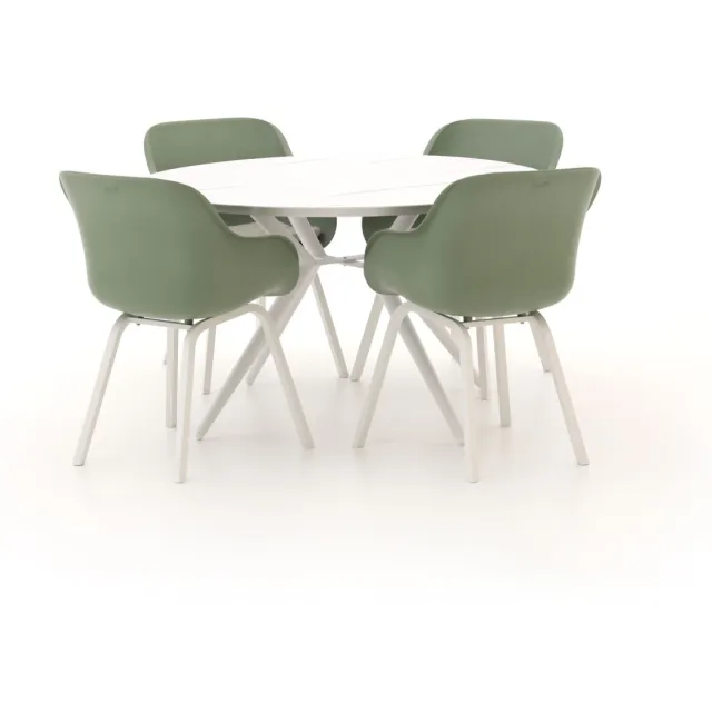 Hartman tuinmeubelen Hartman Le Soleil Element/Sora ø127cm dining tuinset 5-delig wit, foto 2