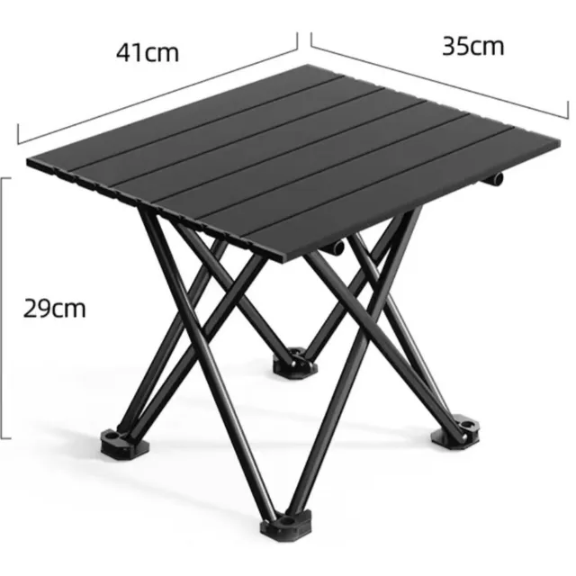 learnlogic Compacte ultralichte opvouwbare campingtafel zwart afmetingen 41 x 35 x 29 cm Draagbare strandtafel perfect voor kamperen wandelen backpacken en alle soorten picknicks in de buitenlucht