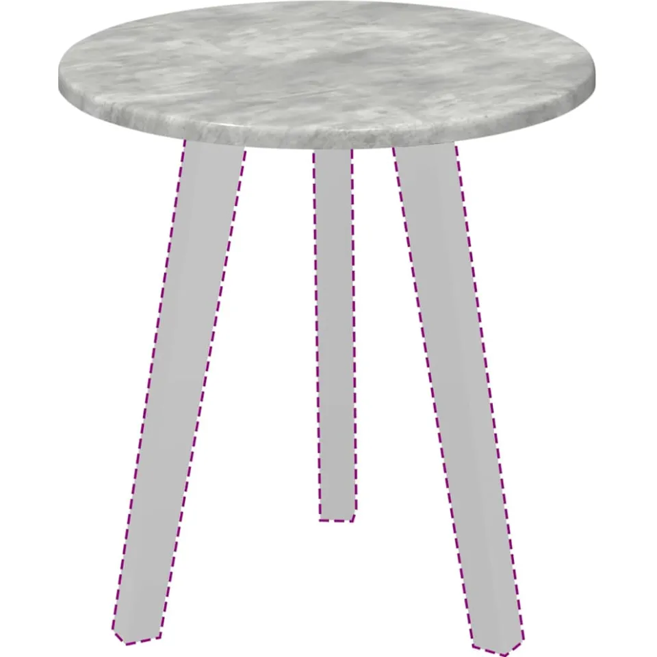 vidaXL Tafelblad Ø 40 x 1,5 cm Rond Bewerkt hout Betongrijs