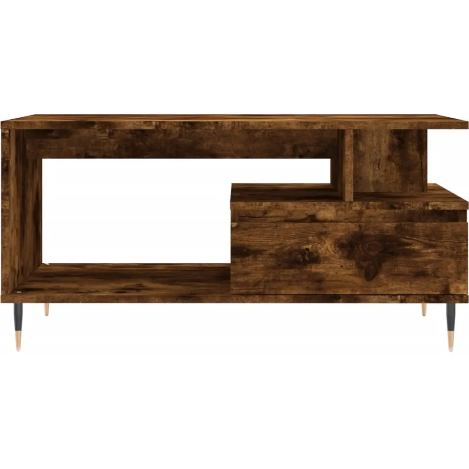 vidaXL Salontafel 90x49x45 cm bewerkt hout gerookt eikenkleurig