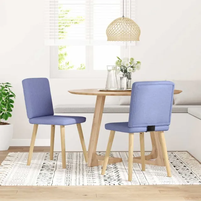 vidaXL Eetkamerstoelen 2 st stof jeansblauw blauw, foto 2