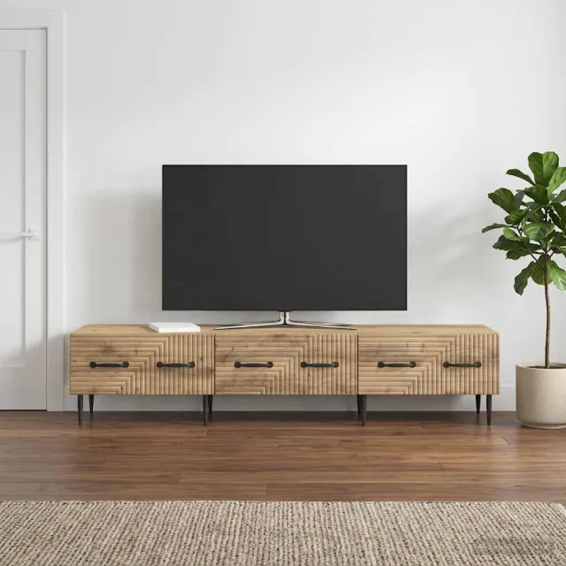 vidaXL TV-kast 147 x 34,5 x 30 cm Artisanaal eiken Bewerkt hout, foto 2