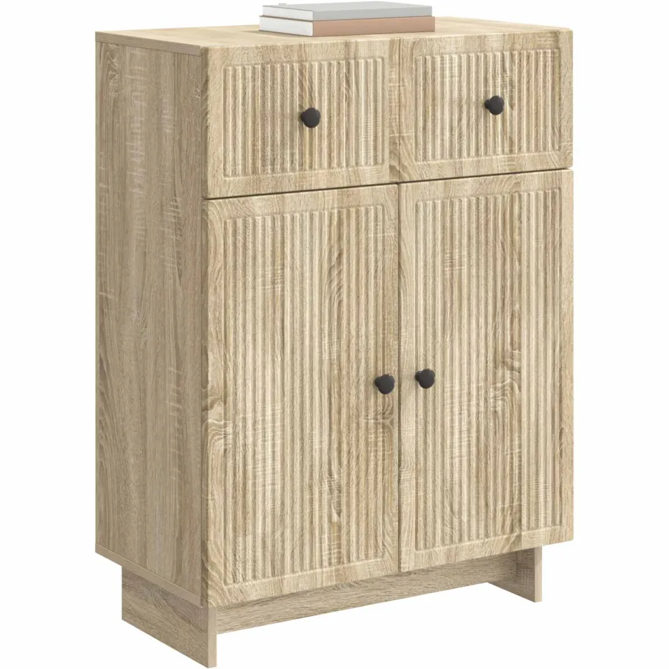 vidaXL Dressoir Sonoma Eiken 66 x 34,5 x 90 cm Bewerkt hout Bruin