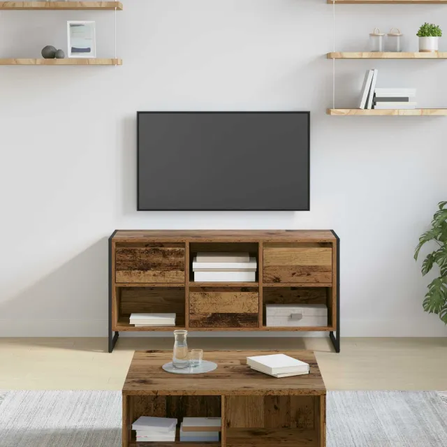 vidaXL TV-kast 100 x 36 x 49,5 cm Oud Hout Bewerkt hout Bruin