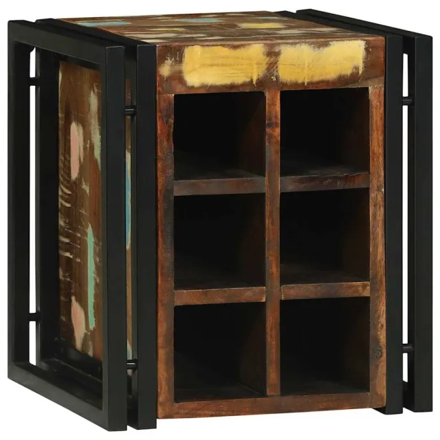vidaXL Wijnrek 35 x 35 x 39 cm Massief Gerecycled Hout Meerkleurig