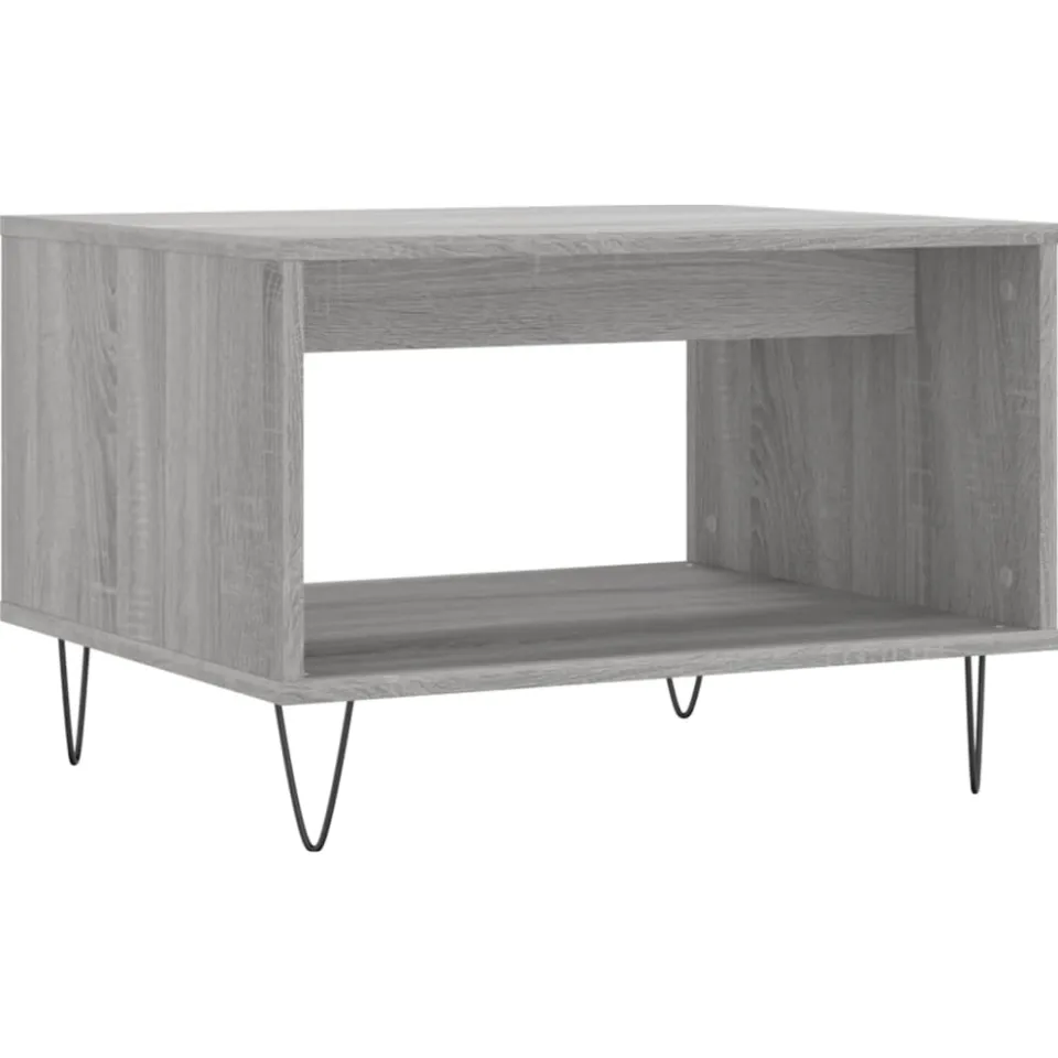 vidaXL Salontafel 60x50x40 cm bewerkt hout grijs sonoma eikenkleurig, foto 3