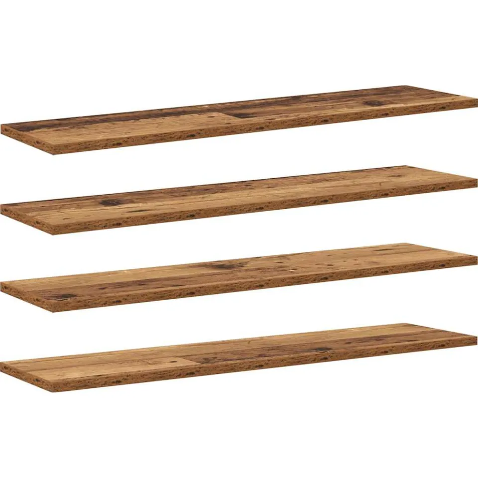vidaXL Boekenplank Bord 3-laags 4 st 80 x 20 x 1,5 cm Bewerkt hout Bruin