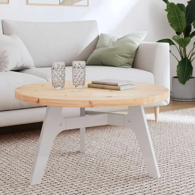 vidaXL Tafelblad rond Ø80x3 cm massief grenenhout bruin