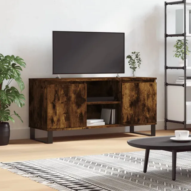vidaXL Tv-meubel 104x35x50 cm bewerkt hout gerookt eikenkleurig, foto 2
