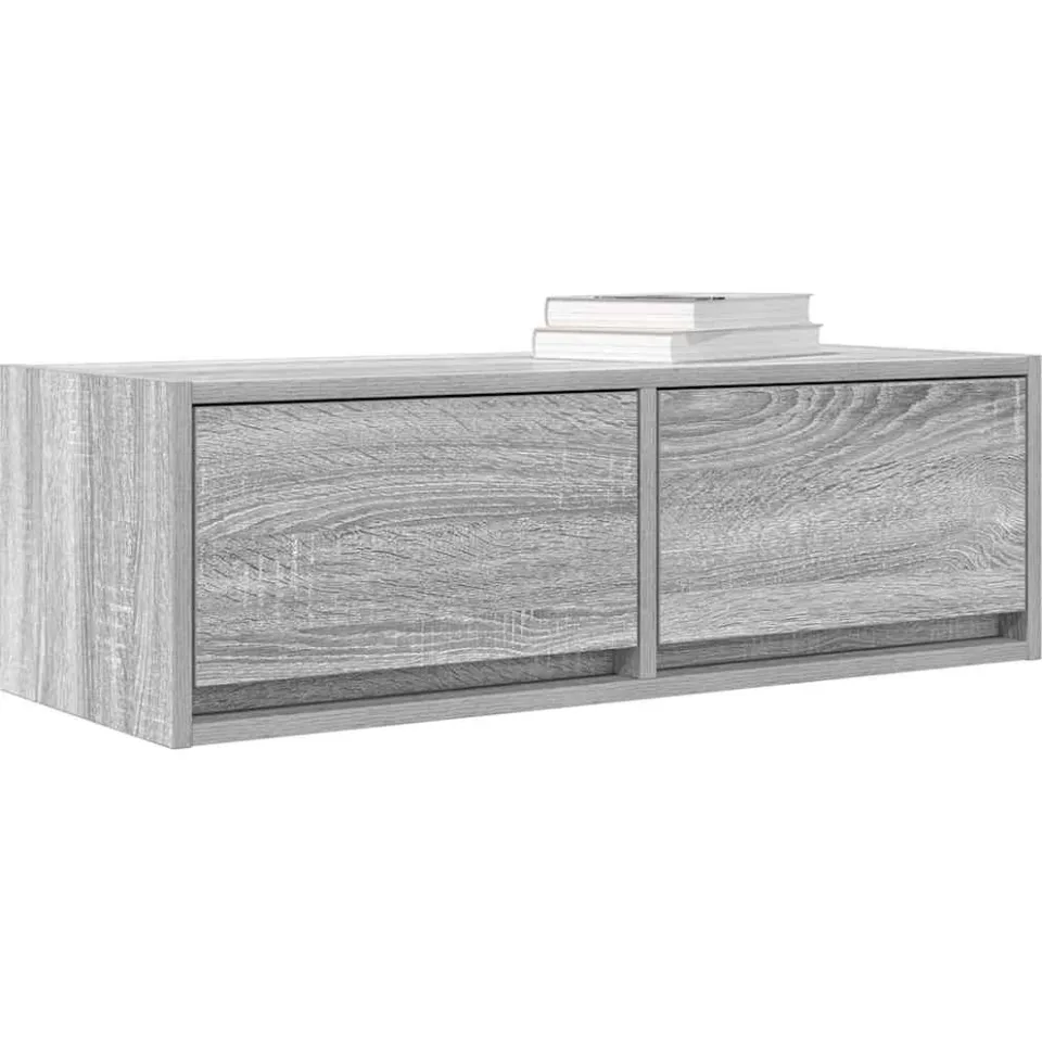 vidaXL Tv-meubel 80x31x25,5 cm bewerkt hout grijs sonoma eikenkleurig