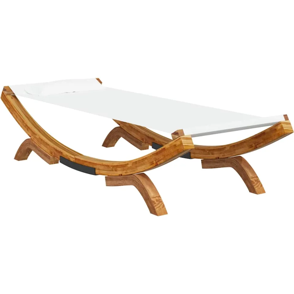 vidaXL Loungebed 100x188,5x44 cm massief gebogen hout crèmekleurig, foto 3