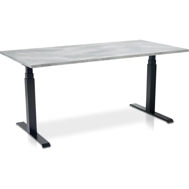 Multi Ratio Zit-sta bureau elektrisch verstelbaar - MRC PRO NEN-EN 527 | 160 x 80 cm | frame zwart - blad betonlook - met kabelmanagement | memory functie met USB | 150kg draagvermogen Zwart frame
