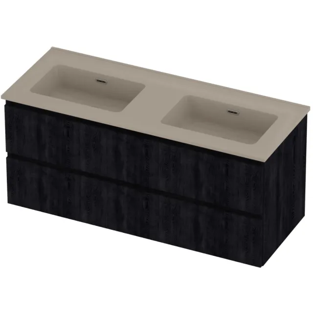 Proline Tribute Badmeubelset Porselein 120x46x54 cm Mat Crème Cotton Charcoal Oak Eiken