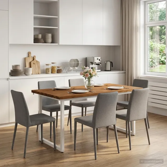 vidaXL Vierkante Eettafel 160 x 70 x 75 cm Massief Acaciahout Naturel