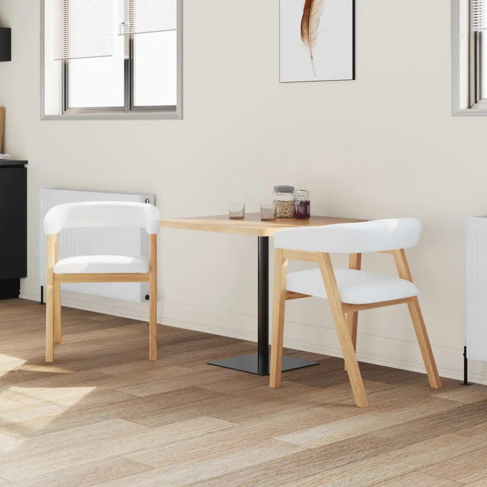 vidaXL Eettafelstoelen 2 st Massief Rubberhout Naturel 54 x 57 x 73 cm, foto 3