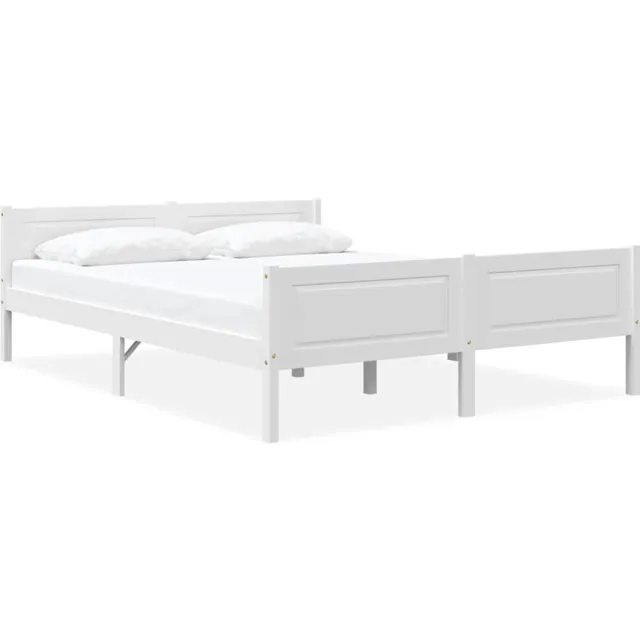vidaXL Bedframe massief grenenhout wit 160x200 cm