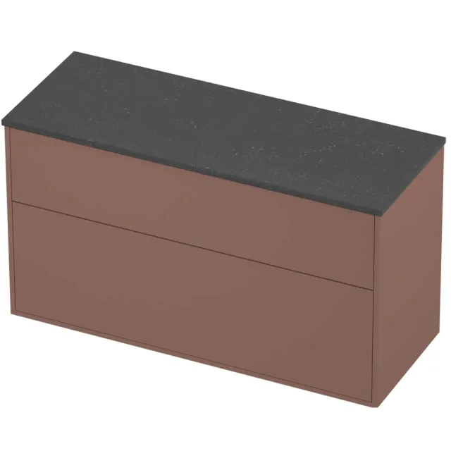 Proline Deck Badmeubelset Hardsteen Voor Grepen 2 Laden 120x46x67 cm Blue Stone Beauty Blush Rosé Goud