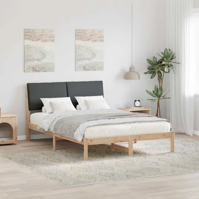 vidaXL Bedframe Bruin en donkergrijs 160 x 200 cm Massief grenenhout