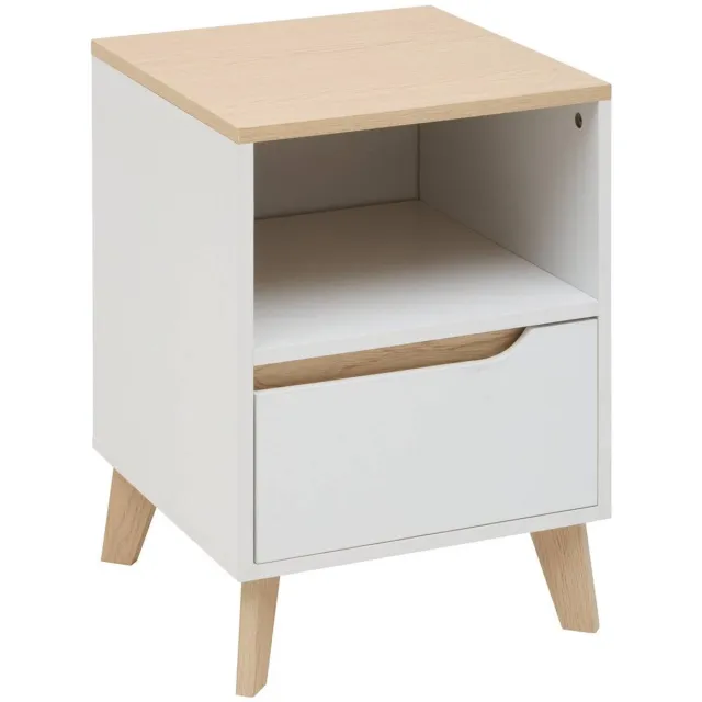 5 Five Simply Smart Nachtkastje Luma 40 x 55 cm, 1 lade, wit Blanc