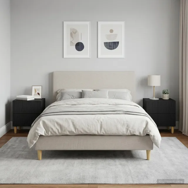 vidaXL Nachtkastje 2 st Zwart 43 x 34,5 x 48 cm Bewerkt hout, foto 2