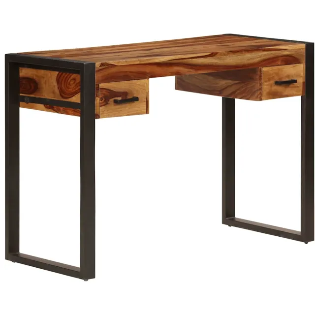 vidaXL Bureau met 2 lades 110x50x77 cm massief acaciahout Bruin