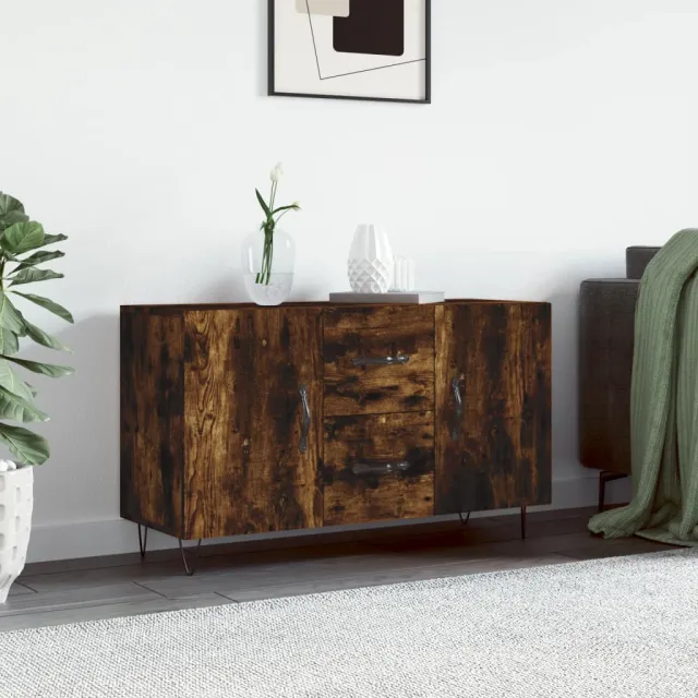 vidaXL Dressoir 100x36x60 cm bewerkt hout gerookt eikenkleurig, foto 2
