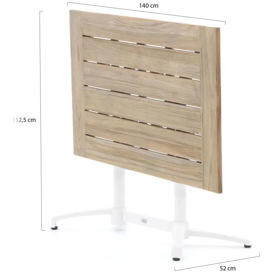 Bellagio tuinmeubelen Bellagio Canzo klaptafel 140x80x75cm wit, foto 3
