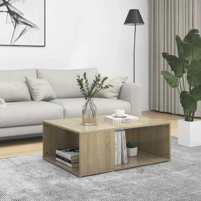 vidaXL Salontafel 90x67x33 cm bewerkt hout sonoma eikenkleurig, foto 2
