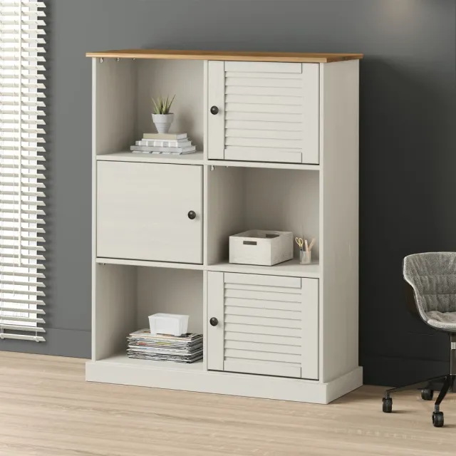 vidaXL Boekenkast VIGO 90x35x114,5 cm massief grenenhout wit, foto 2