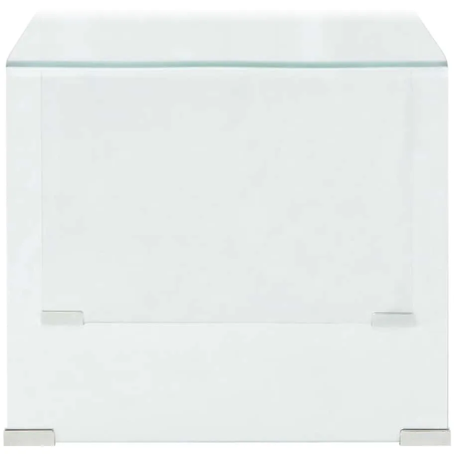 vidaXL Salontafel transparant 49,5x50x45 cm gehard glas transparent, foto 3
