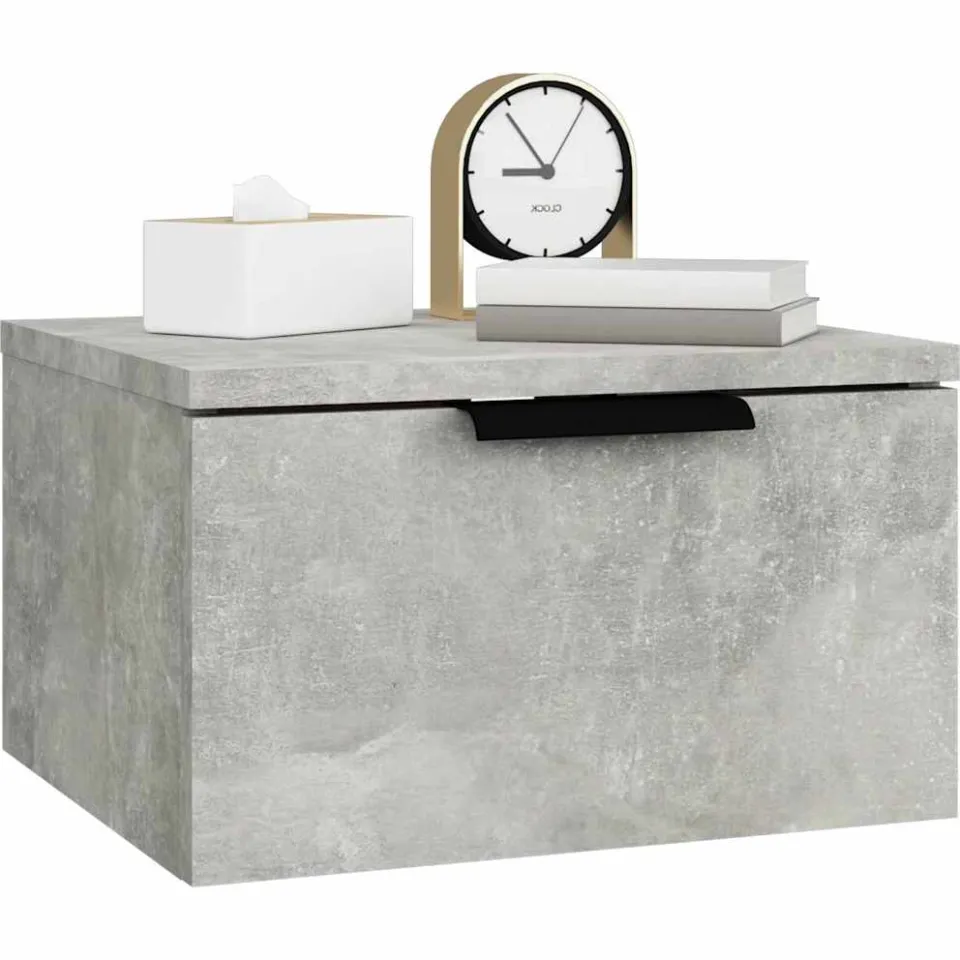 vidaXL Nachtkastjes 2 st wandgemonteerd 34x30x20 cm betongrijs