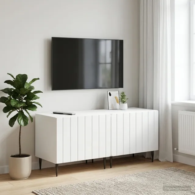 vidaXL Tv-meubel Wit Bewerkt hout