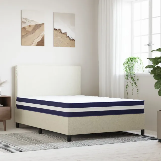 vidaXL Pocketveringmatras middelhard-hard 140x190 cm Wit
