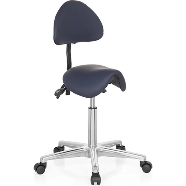 Kruk / Draaikruk / Werkstoel / Zadel TOP WORK 20 Kunstleer blauw hjh OFFICE